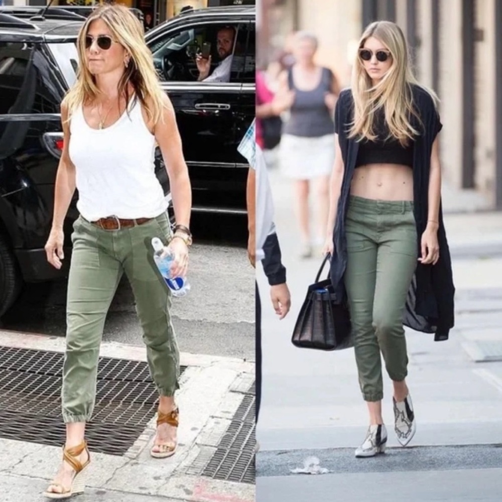 Nili Lotan Green Cropped Military Pants Size 0